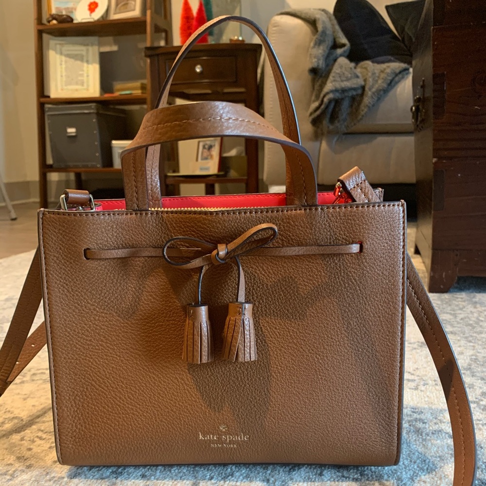 Kate Spade Hayes Street Sam — camel with red int.